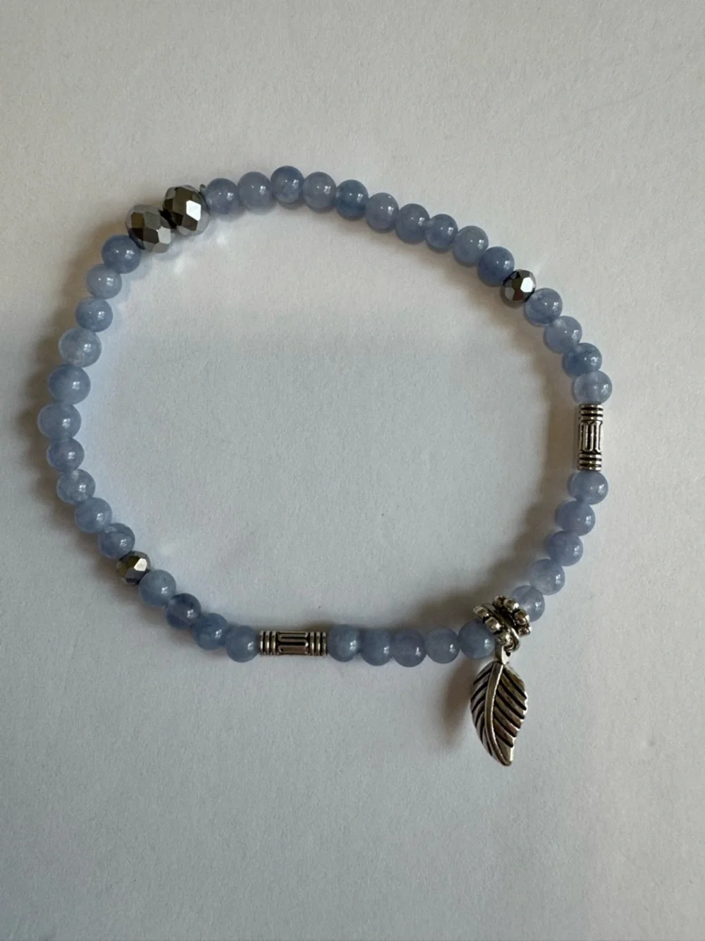 Jardme Handmade Tree of Life Stretch Bracelet Set Blue White Boho Gift Box - Picture 9 of 17